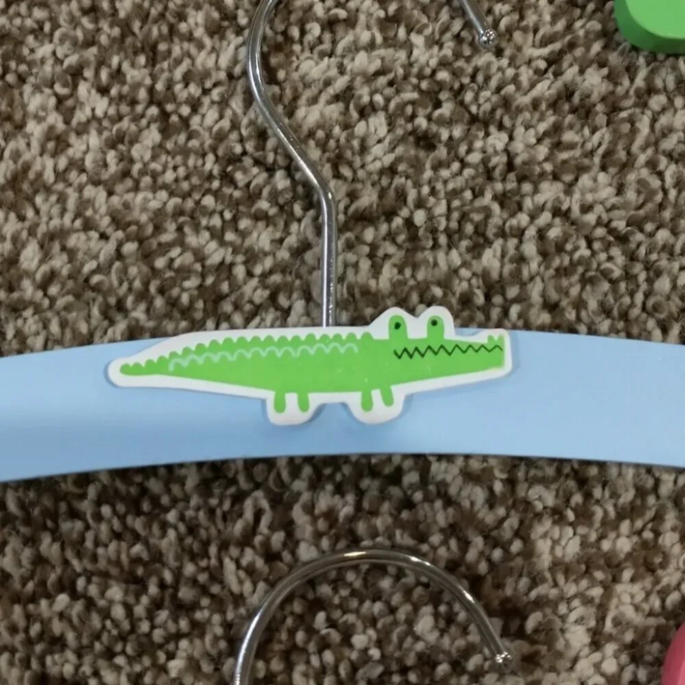 Set of 4 Wood Kid's Hangers - Alligator, Monkey, Christmas, Santa, Randeer